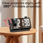 Topika 180 Projection Alarm Clock with Clear Time & Temperature Display