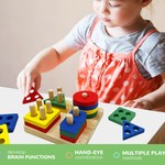 TopikaKids - 3-in-1 Montessori KidsToy Set for Toddlers Building Blocks