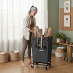 Topika - 160L Laundry Basket With Wheels, Heavy Duty Steel Frame Hamper