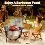 Topika Heavy-Duty BBQ Grill Perfect for Braais, Smoking and Outdoor Cooking
