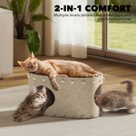 Topika Foldable cat cub cat house 2 tier felt cat beds&Round Hole Design