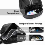 Topika - Sports Drawstring Backpack Gym Swim Bag with Shoe Section
