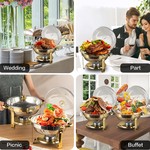 Topika Buffet Chafing Dish with Lid, Food Warmer for Parties, Weddings Gold