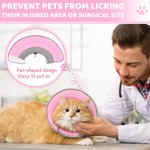 TopikaPet - Blue/Pink Soft Cat Cone Collar Adjustable, Lightweight