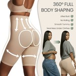 Lekkon Seamless Shaping Shorts for Women High-Waist Tummy & Thigh Sculpting