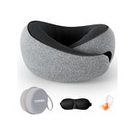 Topika Travel Neck Pillow Memory Foam - Compact U-Shape for Aeroplane Sleep