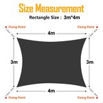 Topika Rectangle Shaded Net Shade Covering Black Sun Shade Sail for Garden