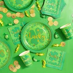 48 Pack Green Paper Party Plates for St. Patrick's Day (22.8cm)