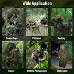 Topika Adult Ghillie Suit 6 Piece Set, 3D Leafy Green Camo Hunting Apparel