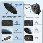 Topika Windproof Travel Umbrella, Automatic Folding Windproof &UV-Resistant