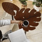 Topika - Nesting Coffee Table Set Pine Wood Palm Leaf Coffee Table 2 Set