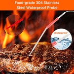 Topika Wireless Meat Thermometer 4 Probes for BBQ Smoker Grill,Large Screen