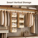 Topika 4 Tier Hanging Closet Organizer with 4 Bins & 8 Hooks