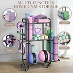 Topika - Home Gym Storage Gym Equipment Storage Rack Trolley