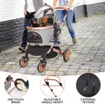 Topika Foldable Dog & Cat Stroller, Shock Absorbing 3-in-1 Pet Carrier