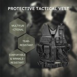 Topika Tactical Vest 600D Polyester Adjustable Training Vest with Pouches