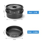 Topika 17pcs Camping Cookware Set Camp Utensils for Outdoor Cooking Picnics