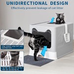 Topika Foldable Cat Litter Box with Lid & Scoop - Top Entry, Odour Control