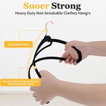 TopikaHome Velvet Non-Slip Heavy Duty Hangers, Metal Hooks