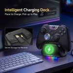 EasySMX Wireless Gaming Controller, Charging Dock for Windows Steam Mobile