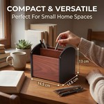 Topika - Remote Caddy For Table, TV Remote Caddy, Wooden Desk Organizer