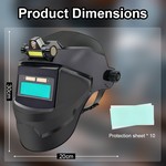Topika Auto Darken Welding Helmet with Light, Heat-Resistant Shield for Men
