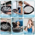 Topika Facial Ice Bath Bowl with Built-In Ice Tray, Foldable Black