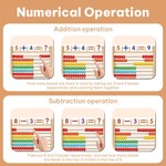 Topika 10-Row Wooden Abacus for Kids with 120 Cards & Counting Sticks
