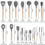 Topika - Silicone Kitchen Utensils Set 44-piece with Wooden Handles & Holder