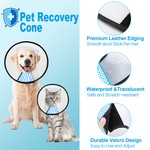 TopikaPet - 5-Size Dog Cone Collar, Adjustable Pet Recovery Elizabeth Cone