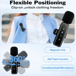 Topika Wireless Clip-On Microphone for iOS & Android Type-C Noise Reduction