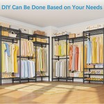 Topika Heavy-Duty Wardrobe Organiser, 4 Rods, 8 Shelves, 175 x 40 x 194 cm