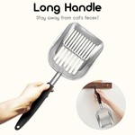 Topika Durable Stainless Steel Cat Litter Scoop with Long Handle