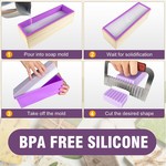 Topika - 7 In 1 Soap Box Kit, Silicone Wooden Soap Molds, Soap Loaf Mould