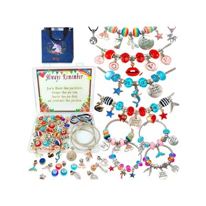 Topika DIY Charm Bracelet Making Set Beads Jewelry Gift Box 79pcs
