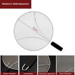 TopikaHome-33cm 3-in-1 Splatter Screen, Stainless Steel Fine Mesh Guard
