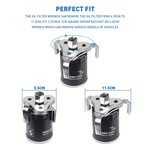 Topika Universal Adjustable Oil Filter Wrench Tool 6.3-11.4cm, 3-Jaw Design
