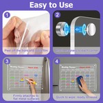 Topika - Magnetic Planners Fridge Weekly Planner, 4 Pcs Acrylic Boards