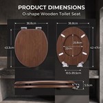 Topika - Toilet Seat with Soft-Close Hinges, Round Toilet Lid