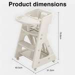 Topika Adjustable High Chair Baby Feeding Chair / Study Chair with Wheels