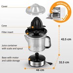 TopikaHome Electric Citrus Juicer Orange Lemon Squeezer BPA-Free 60W 700ml