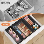Topika - 25 Piece Drawer Organiser Trays, Clear Black Storage Bins