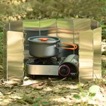 Topika 16 plates Camping Stove Windscreen, Portable Folding Al Wind Shield