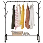 Topika-Heavy-Duty Industrial Clothes Rack, Wheels, Rolling Rail with Hooks
