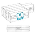 TopikaHome-8Pcs Clear Drawer Divider Organizer,Expandable Drawer Organisers