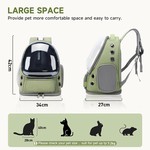 Topika - Cat Backpack Carrier Bag,Green Foldable Dog Carrier Bag for Travel