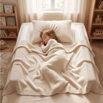 Topika 132cm Toddler Bed Edge Bumper with Soft Grey Minky Foam Barrier
