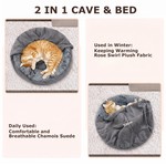 Topika Soft Dog Bed, Donut Round Calming Anti-Anxiety Dog Burrow Cave