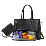 Topika Laptop Tote Bag with Small Black Pouch &Insulated Lunch Compartment