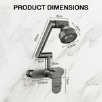 Topika - Wall Mount Kitchen Faucet, Gun Grey 360 Swivel Hot And Cold Tap